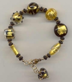 Black and Gold Foil Assorted Bead Bracelet